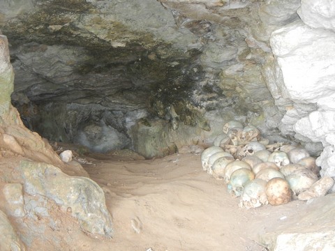Viewing the cave with human skulls was an unexpected bonus on my 100th world record attempt journey