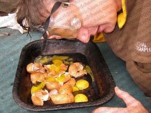 Practising crushing eggs with my head needed more protection than just a shell