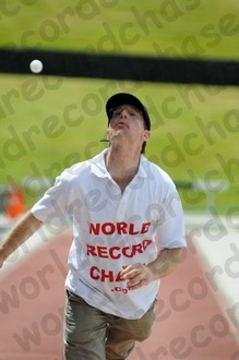 Spitting a table tennis ball into the Guinness World Records.